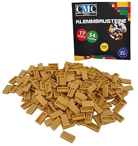 Klemmbausteine Fliesen Tiles Bausteine 1x2 Noppen Kompatibel 34 Farben freie Farbenwahl (595 - Sand) 100 x
