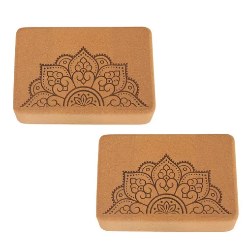 DIVASYA Yoga Block Kork – 2er Set, 22,5 x 15 x 7,5 cm, beige - Hochwertige Yoga Blöcke aus natürlichem Kork bieten Stabilität und Rutschfestigkeit. Ideal zur Unterstützung bei Yoga-Übungen und zur Verbesserung der Haltung.