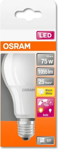 OSRAM STAR+ LED Lampe E27, Warmweiß 2700K, 10W - Energiesparlampe mit E27 Sockel, ideal für warmes Licht und 25.000 Stunden Lebensdauer – perfekt für gemütliche Wohnräume.