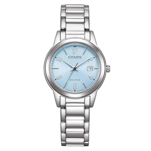 CITIZEN Damen Analog Quarz Uhr FE1241-71L - Elegante Armbanduhr mit Edelstahl Armband, Eco Drive Technologie für umweltfreundlichen Betrieb ohne Batteriewechsel.