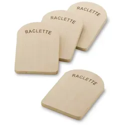 kela Raclette Baar, Untersetzer Raclettepfännchen 4-tlg, Buche FSC zertifiziert,14x9,5x1cm