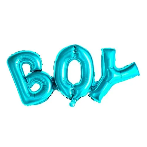 PartyDeco Luftballon Folienballon Boy 67x29cm blau Baby-Dusche Geburtstag Geschlecht Reveal Party Party Familientreffen Luft Dekoration des Raumes Halle