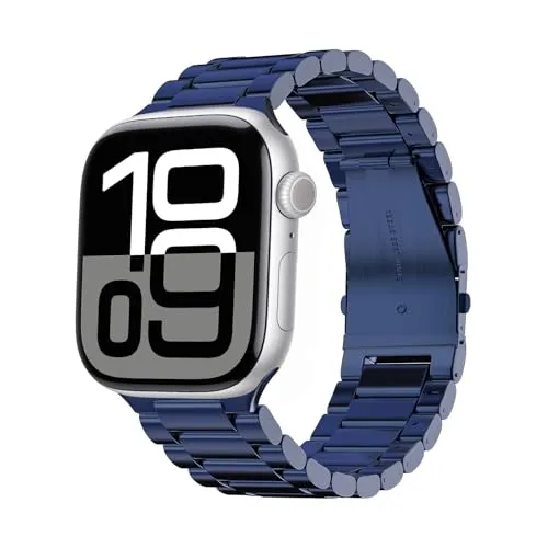 ARTCHE Armband kompatibel mit Apple Watch Armband 46mm 49mm 45mm 44mm, Metall Ersatzband Edelstahl Herren Bands für iWatch Series 11/10/Ultra3/Ultra 2/Ultra/9/8/7/6/5/4/SE3/SE2/SE–Blau