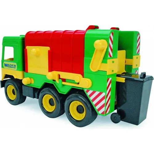 Wader Garbage 42 cm Middle Truck - Sonstiges Spielzeugfahrzeug, 42 cm lang, mit beweglichen Teilen für kreatives Spielen und sichere Nutzung im Freien oder Sandkasten. Ideal für kleine Müllmänner!