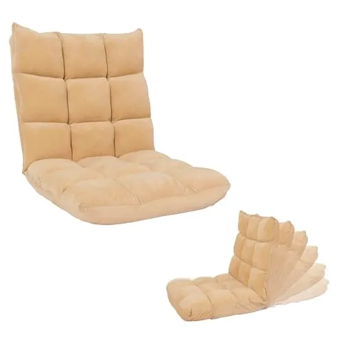 Bodensessel HWC-N43, Klappsessel mit 6 Relaxpositionen - Gartenstühle, vielseitiger Bodensessel mit verstellbarer Rückenlehne in 6 Positionen für maximalen Komfort und sofortige Nutzung, da komplett montiert geliefert.