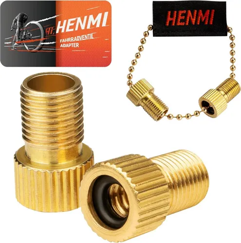 HENMI Fahrradventil Adapter SV DV AV mit Schlüsselanhänger
