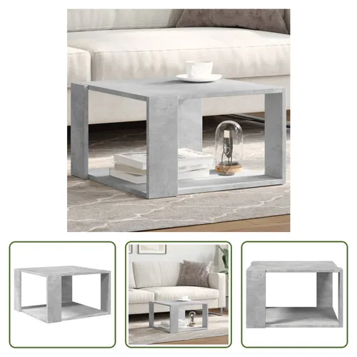 The Living Store Couchtisch Betongrau 51,5x51,5x30 cm Holzwerkstoff