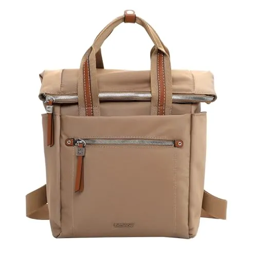 EMILY & NOAH Rucksack E&N Esther - Gelb (Sahara 920) - Stylischer Damenrucksack aus hochwertigem Feinsynthetik mit verstellbaren Rückenriemen. Ideal für den Alltag, bietet viel Platz und eine edle Optik. Praktisches Hauptfach und zusätzliches Rückfach für schnellen Zugriff.