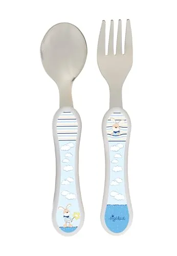 SIGIKID 25198 Kinder-Besteck Ringel Dingel Mädchen und Jungen Besteckset Gabel&Löffel empfohlen ab Geburt rot/orange