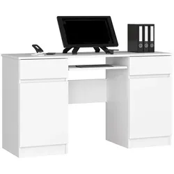 Raumhirsch Furniture Schreibtisch Weiß, 135x77 cm, mit Stauraum