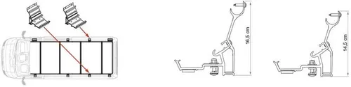Produktbild Fiamma Kit Roof Rail Ducato Extra Dachträger-Halterungsbügel, 14,5cm