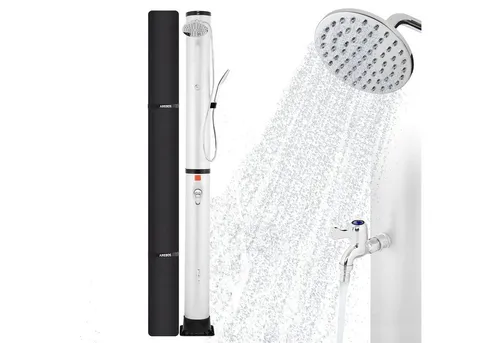 Arebos Solardusche 40 L mit Thermometer und Abdeckhaube