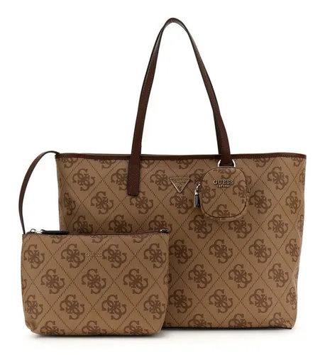 Guess Shopper Large Tech Tote (Set, 3-tlg) braun - Stylische 3-tlg. Handtasche aus hochwertigem Polyurethan, ideal für den Alltag. Mit gepolstertem Laptopfach für Geräte bis 42 cm und praktischen Tragegriffen.