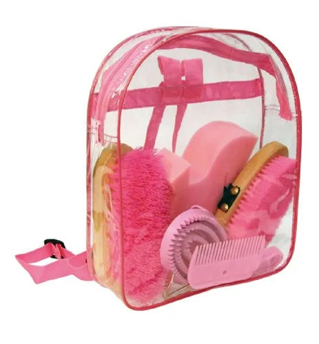 Kerbl Putz Rucksack pink Putzset Pflegeset Pferde Putzzeug Bürsten Striegel