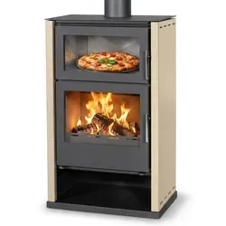 Kaminofen Victoria Modena F ivory mit Backfach + ext. Zuluft - 11,5 kW