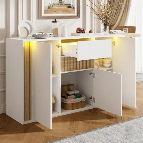 OKWISH Buffet Sideboard mit LED-Beleuchtung