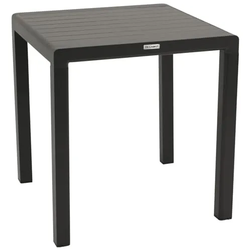 DEGAMO Bistrotisch Paris 70x70cm - Esstisch aus rostfreiem Aluminium, wetterfest und ideal für bis zu 4 Personen. Die moderne Optik in anthrazit ist perfekt für Outdoor-Bereiche.