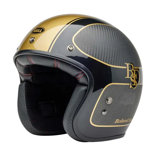 Bell Custom 500 Carbon RSD Checkmate Jethelm - Leicht und Stylish - Motorradhelm mit leichter Carbon-Schale und 5 Schalengrößen für individuelle Passform. Gepolsterter Kinnriemen sorgt für zusätzlichen Komfort.