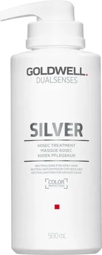 Goldwell Dualsenses Silver 60sec. Treatment 500ml - Haarkur für graues Haar und kühle Blondtöne, regeneriert in nur 60 Sekunden und neutralisiert Gelbstich für strahlende Farben.