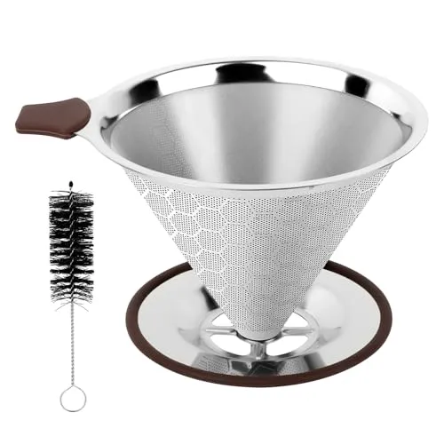Edelstahl Kaffeefilter, Wiederverwendbarer Pour Over Filter für Kaffeebereiter