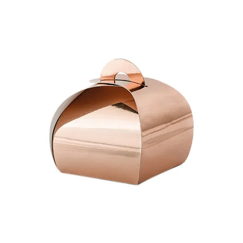 kleine Geschenkboxen aus Papier in metallic Rosegold, zum Zusammenstecken 10