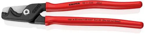 Knipex StepCut XL 95 11 225 Kabelschere - Schneidwerkzeuge mit bis zu 60 % leichterem Schnitt, ideal für eindrähtige Kabel bis 35 mm² und mehrdrähtige bis 70 mm². Komfortable Bedienung und geschraubtes Kraftgelenk für präzises Arbeiten.