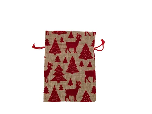 Geschenkbeutel Weihnachtsverpackung Jutesäckchen Nikolaus Beutel Tüte 13 x 18 cm