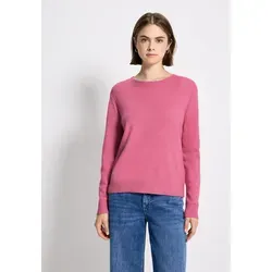 Strickpullover STREET ONE STUDIO, Damen, Gr. 44, rosa (candy pink meliert), Stoff, 30% Polyester, 29% Polyacryl, 21% Viskose, 20% Nylon, unifarben, regular fit normal, Rundhals, Bündchen, Pullover Strickpullover, aus softem Materialmix