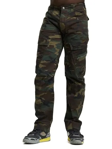 Brandit Adven Slim Fit Pants - Woodland, Größe L - Wanderhosen mit bequemer Slimfit Passform und Elasthan-Anteil, ideal für Outdoor-Aktivitäten. Ausgestattet mit mehreren praktischen Taschen und verstärktem Gesäß.
