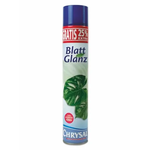 Chrysal Blattglanz - 750 ml Spray für glänzende Blätter - Blumendünger für strahlenden Glanz von Blattgrün, vermindert Wasserverdunstung und verlängert die Lebensdauer von Pflanzen. Schnelltrocknend und schützt vor Staub.