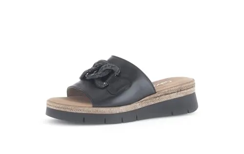 Gabor Pantoletten Nappaleder schwarz 39 EU - Pantoletten aus hochwertigem Nappaleder, ideal für einen lässigen Look mit bequemen 5 cm Keilabsatz und rutschfester Gummisohle.