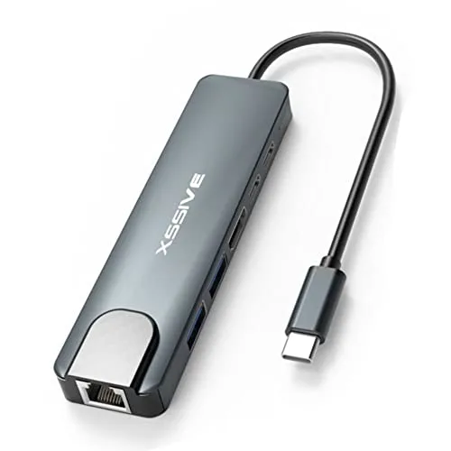 USB-C Pro Hub 6 in 1 Adapter Schlanker Multi-Port mit Ethernet