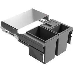 Hailo Abfallsammler 3610961 | Cargo-Soft Mülleimer 3fach Einbau - Küchenabfalleimer mit 40L Volumen, ideal für effizientes Abfallmanagement und platzsparenden Einbau in Küchenmöbel.