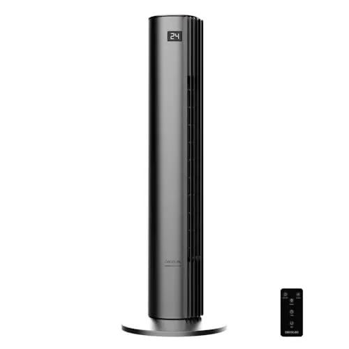 Cecotec Turmventilatoren mit Fernbedienung EnergySilence 790 Skyline Smart. 45W, 76,5cm hoch, 70º Oszillation, Taktiler LED -Bildschirm, 12 Stunden-Timer, 3 Geschwindigkeiten und 3 Modi
