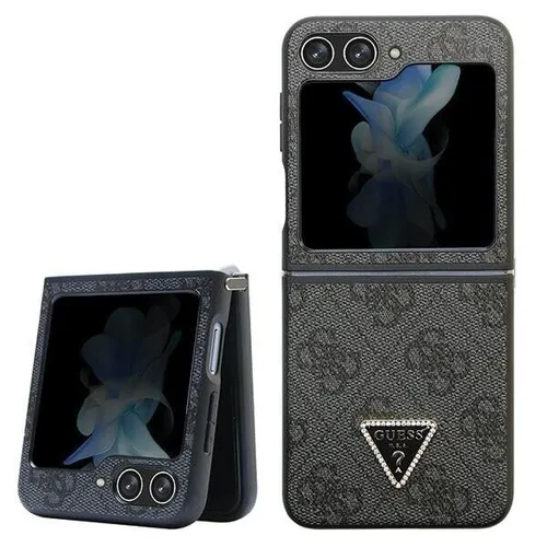 Guess Samsung Galaxy Z Flip5 Case Tasche 4G Diamond Triangle Schwarz - Hochwertige Hardcover-Tasche für Samsung Galaxy Z Flip5, mit elegantem Diamond Triangle Design und optimalem Schutz.