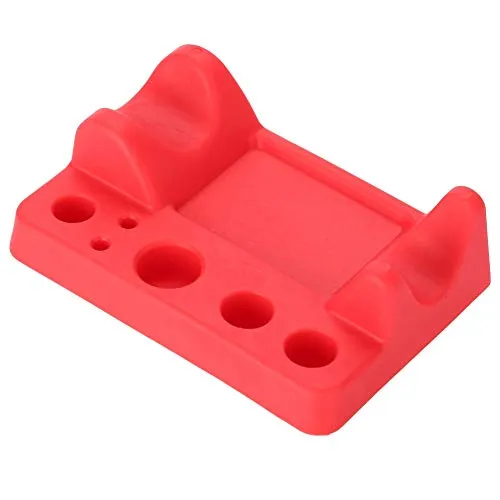 Tattoo Tool Stifthalter, Silikon Tattoo Maschine Halter Wattestäbchen Stifthalter Farbe Becherhalter mit Kreisen/Rechteck/Bogenform, rot