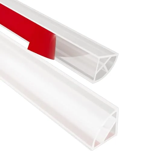 Viertelkreis Duschbarriere Wasserstopper (1 m, transparente Dreiecke)