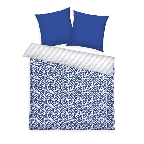 TOM TAILOR HOME Bettwäsche ORGANIC LEAVES, 3-teilig in blau von Tom Tailor