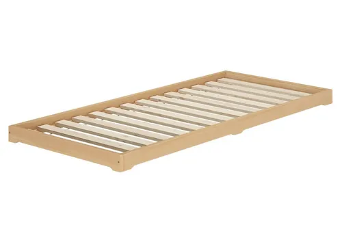 ERST-HOLZ Futonbett Buche Massiv 100 x 200 - Massives Bodenbett aus Buche, naturbelassen und einzigartig in seiner Maserung - ideal für ein gesundes Schlafumfeld.
