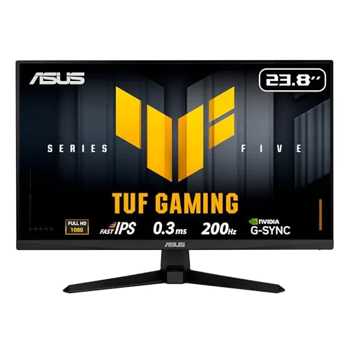 Asus TUF Gaming VG249Q5A Gaming Monitor 23.8 Zoll - Full HD IPS LCD mit 1 ms Reaktionszeit, ideal für ruckelfreies Gaming und beeindruckende Farben bei intensiven Spielszenen.