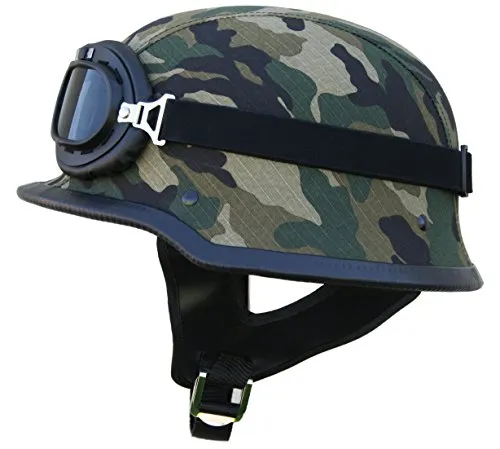 ATO-Helme Oldtimer Motorradhelm mit Fliegerbrille