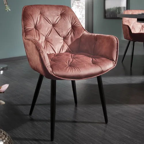 riess-ambiente Polsterstuhl MILANO rost braun / schwarz