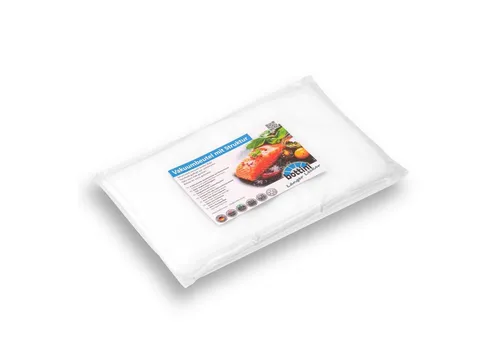 Bottini Vakuumierbeutel 100 Vakuumbeutel 25 x 40 cm mit Struktur, goffriert für Lebensmittel, Zubehör für Alle Balken Vakuumierer wie CASO, WMF, FreshVAC, Rommelsbacher, Gastroback, Foodsaver, Solis, Lava, Leifheit sowie alle Vakuumiergeräte von Silvercrest oder Medion uvm., besonders durchstoßfest, 105µm