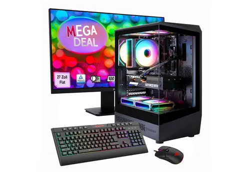 GAMEMAX Gaming-PC VISTA COC AB Komplett SET - PC-Systeme mit AMD Ryzen 5 7500F, 32GB DDR5 RAM und 1TB SSD für blitzschnelles Gaming, inklusive 27