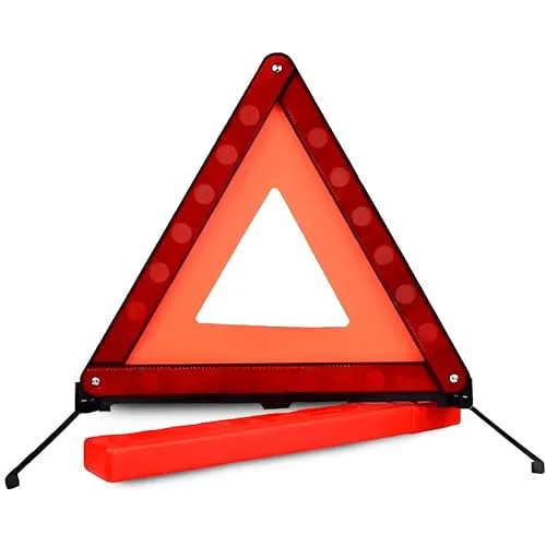 Retoo Warndreieck KFZ mit Homologation, Pannendreieck, Pannenset mit praktischer Fall, hohe Sichtbarkeit, für Pannen und Unfall, kompakt und praktisch, Dreieck Autozubehör, Verkehrssicherheit, Rot