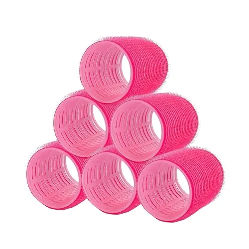 PONIK’S PROFESSIONAL Haarrollen 44mm Set 6 Stück – Lockenwickler Mittelgroß Für Voluminöse Locken Ohne Hitze – Haarwickler Groß Für Heatless Curls Und Blowout Effekt, Rosa