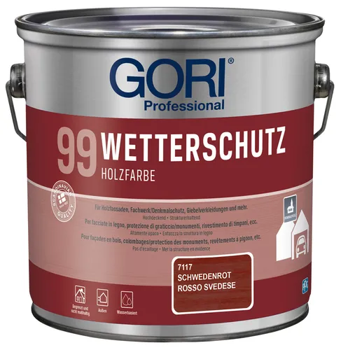 GORI 99 Wetterschutz Holzfarbe 5 L Schwedenrot 7117