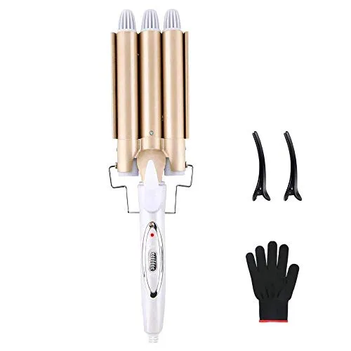 Reyke Welleisen 22mm，3 Fässer Lockenstab für Große Wellen, mit einstellbarer Temperatur und schneller Erwärmung für Lange/kurze Haare, Haar Styling Werkzeug