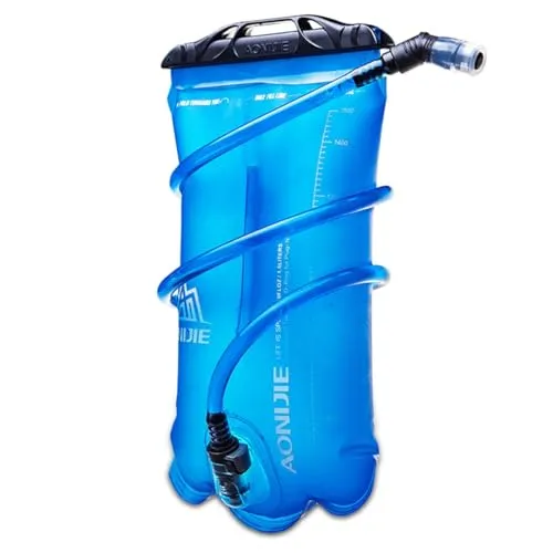 AONIJIE 1.5L/2L/3L Faltbares TPU Wasserbeutel Trinkblase Trinkbeutel mit Schlauch und Mundstück für Marathon Running Wandern (1.5L)