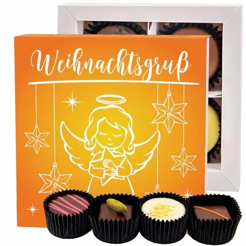 Hallingers Manufaktur Pralinen Weihnachten Geschenk handgemacht ohne Alkohol aus Edelkakao Schokolade - Made in Germany